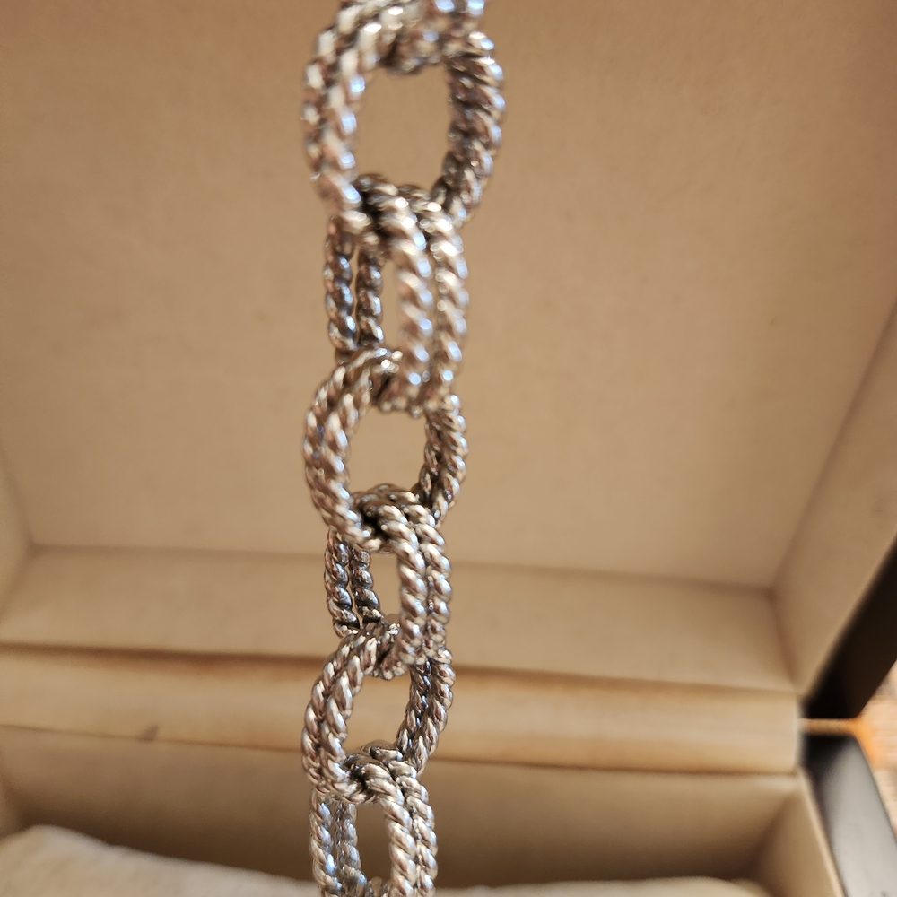 Fine Sterling Silver Chain Link Bracelet 8 Length